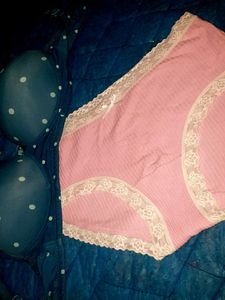 Cute Polka Dot Bra &amp; Pink Lace Panty Set
