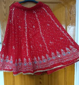Stunning Red Embellished Lehenga Choli
