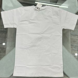 Zara Tshirt Plain White M Size