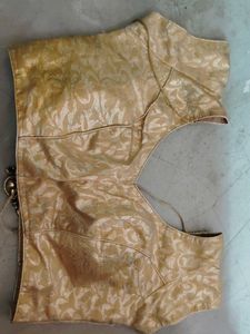 Elegant Gold Brocade Blouse