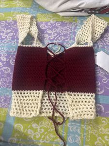 Crocheted milkmaid Crop Top