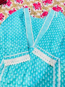Beautiful Teal Kurta Set with Dupatta