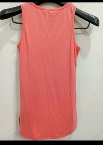 Coral Beaded Neck Tank Top