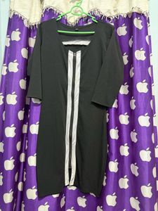 Black Dress with White Zipper Detail