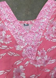 two piece Beautiful Pink Floral Kurta