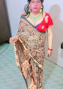 Beautiful Printed Saree with blause soft fabric