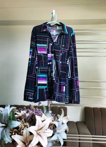 Geometric Print Button-Down