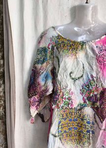 multi print short kurti