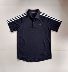 Adidas Black Polo classic 3 striped vintage