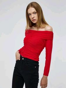 Cover Story Red Bardot Top
