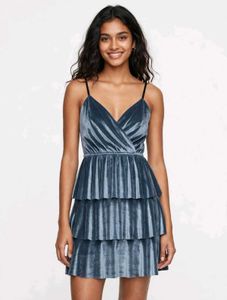 Velvet Tiered Mini Dress