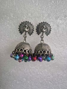 Peacock Jhumka Earrings - Unused