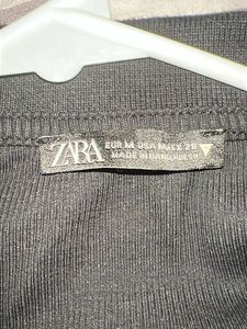 Zara Black Long Sleeve Crop Top