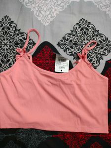 Cute Peach Camisole Top With Trousers