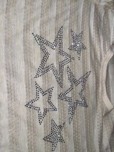 Sparkly Star Lace Trim Top