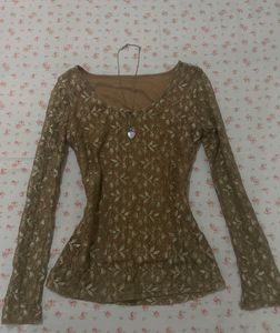 Sheer Lace Long Sleeve Top