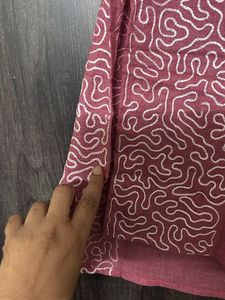 Elegant Pink stole with White Border