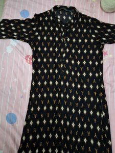 Stylish Black Printed Kurta