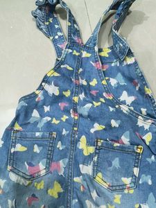 Cute Butterfly Denim Overalls for Girls