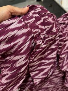 Maroon Ikat Print Tiered Dress