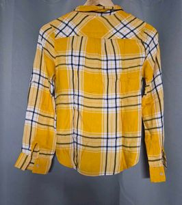 Yellow Plaid Button-Up Shirt