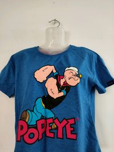 Popeye Blue Printed Top ( Women)