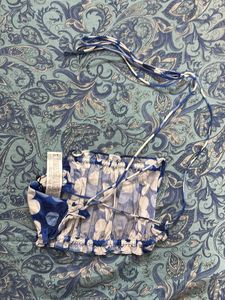 Blue Floral Halter Top
