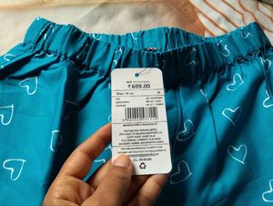 Blue Heart Print Shorts