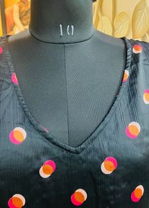 Elegant Black Polka Dot tunic