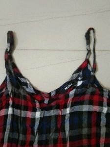 Red Plaid Spaghetti Strap dress