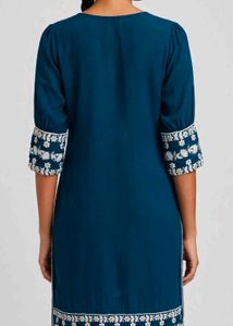 Embroidered Teal Kurti
