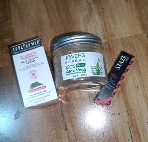 lipstick, Aloevera gel, Hair Serum