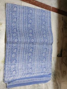 Blue Printed Dress Material