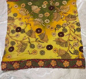 Elegant Yellow Floral Saree