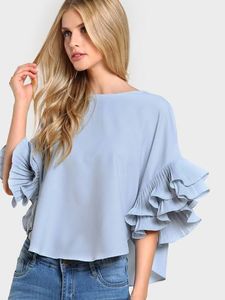 Pleated Sleeve Top