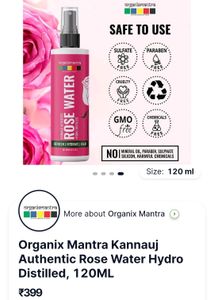 Organix Mantra Kannuaj Authentic Rose Water