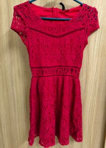 🌹 Stunning H&amp;M Red Lace Party Dress