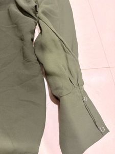Olive Green Elegant Blouse