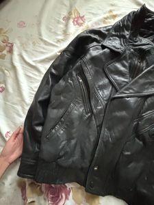 Vintage Black Leather Biker Jacket