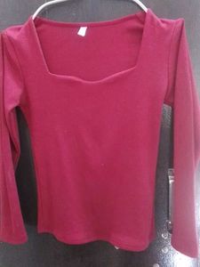 Chic Long Sleeve Square Neck Top