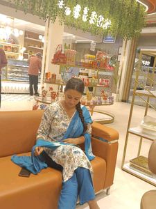 Blue Printed Kurta Set with Dupatta