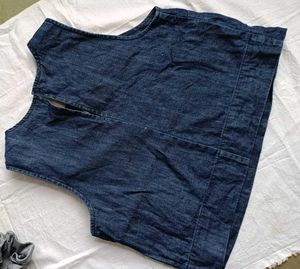 Sleeveless Denim Crop Top