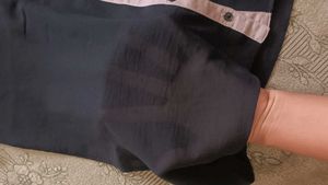 Sheer Black Top with Pocket Detail