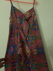 Boho Print Maxi Dress with Ruffle Detail