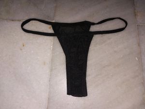 Black Both Side Net Thong