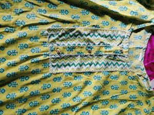 Lime Green Printed Kurta Set