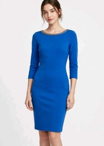 Blue Chain Neck Dress