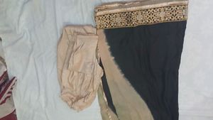Black &amp;golden Combination Havey Work Gown