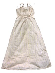 Elegant White Maxi Dress with Yellow Dots