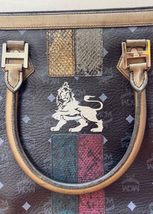 MCM Monogram Lion Detailed Handbag